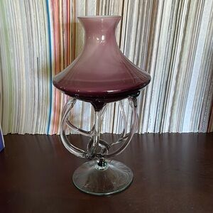vintage Jozefina Krosno amethyst “octopus" or "jellyfish" vase